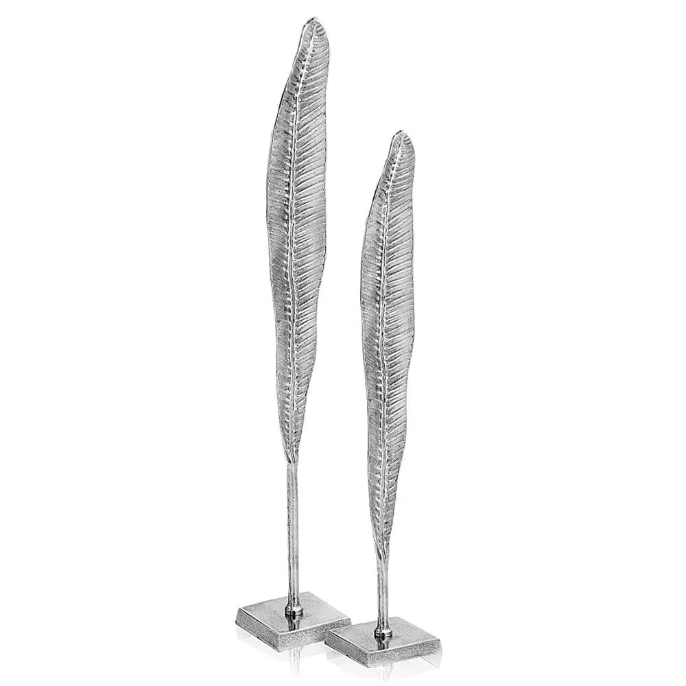 33" Silver Aluminum Tabletop Sculpture - Homeroots