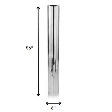 56" Silver Aluminum Cylinder Table Vase - Homeroots - Flyclothing LLC