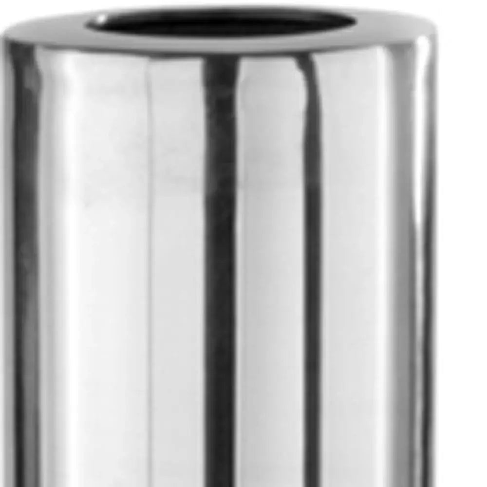 56" Silver Aluminum Cylinder Table Vase - Homeroots - Flyclothing LLC