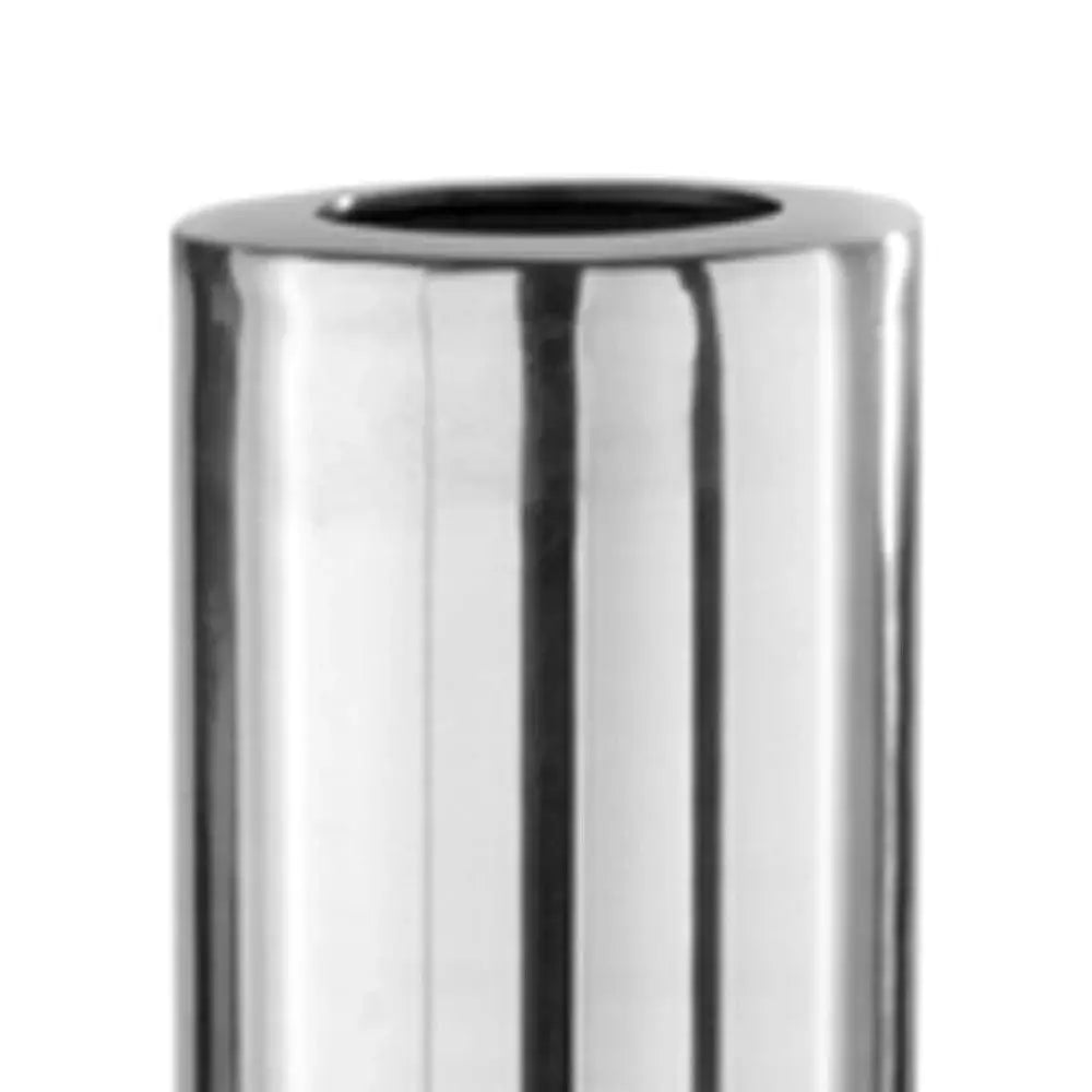 48" Silver Aluminum Cylinder Table Vase - Homeroots - Flyclothing LLC