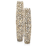 40" Aluminum Gold Twigs Cylinder Floor Vase - Homeroots
