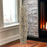 40" Aluminum Gold Twigs Cylinder Floor Vase - Homeroots