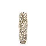 32" Aluminum Gold Twigs Cylinder Floor Vase - Homeroots