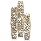 32" Aluminum Gold Twigs Cylinder Floor Vase - Homeroots - Flyclothing LLC