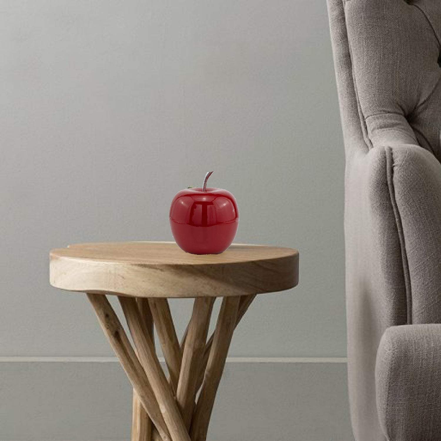 11" Red Aluminum Decorative Apple Tabletop Sculpture - Homeroots - Flyclothing LLC