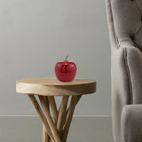 11" Red Aluminum Decorative Apple Tabletop Sculpture - Homeroots