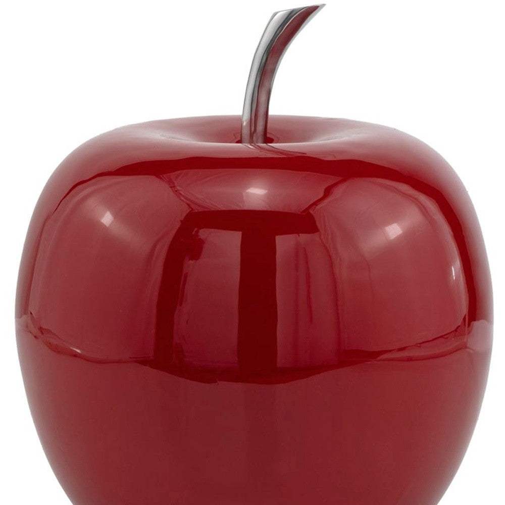 11" Red Aluminum Decorative Apple Tabletop Sculpture - Homeroots - Flyclothing LLC