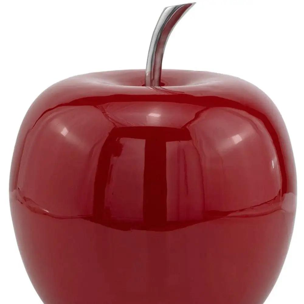 11" Red Aluminum Decorative Apple Tabletop Sculpture - Homeroots