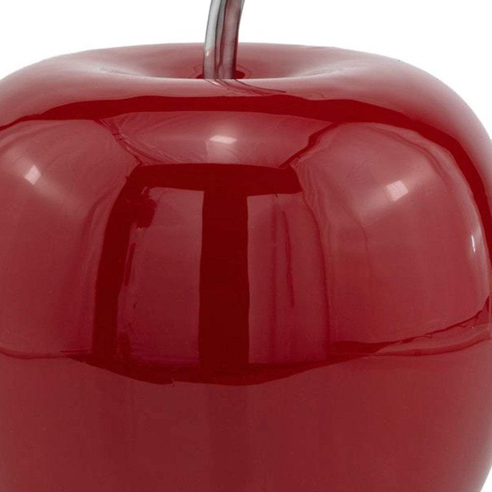 11" Red Aluminum Decorative Apple Tabletop Sculpture - Homeroots - Flyclothing LLC