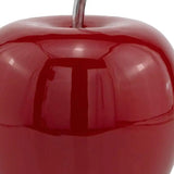11" Red Aluminum Decorative Apple Tabletop Sculpture - Homeroots