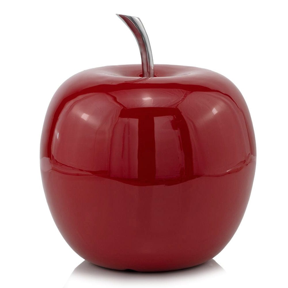 11" Red Aluminum Decorative Apple Tabletop Sculpture - Homeroots