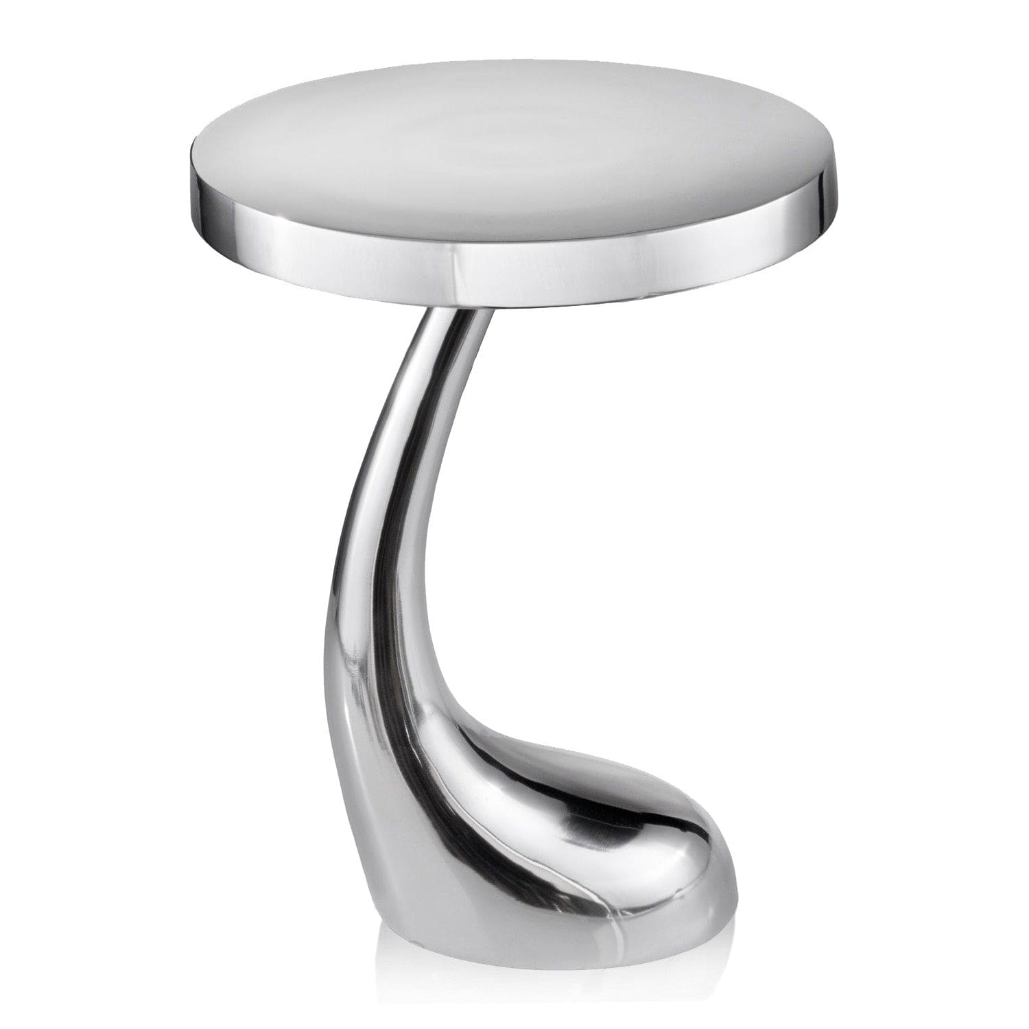 21" Silver Aluminum Round End Table - Homeroots - Flyclothing LLC