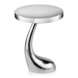 21" Silver Aluminum Round End Table - Homeroots