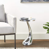 21" Silver Aluminum Round End Table - Homeroots - Flyclothing LLC