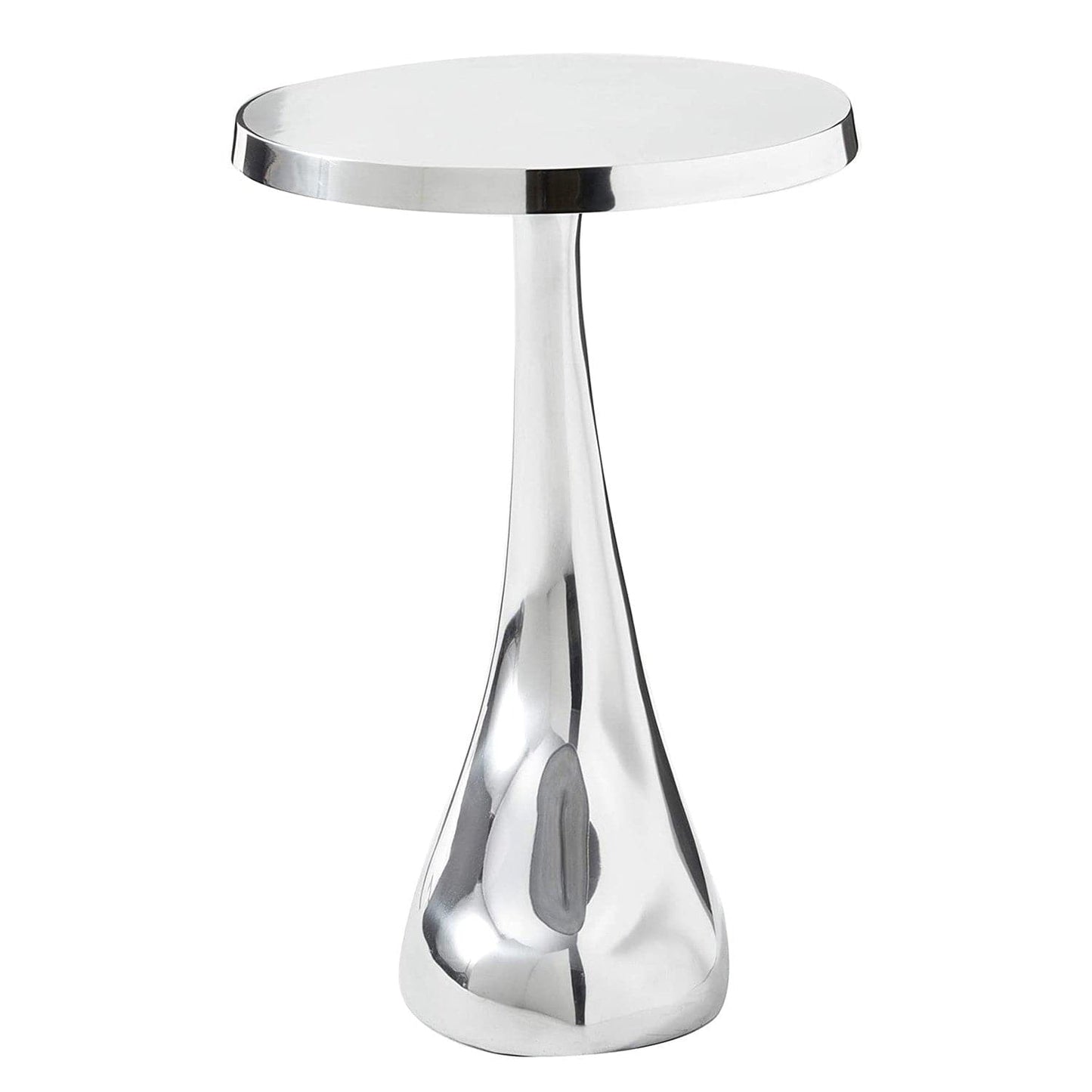 21" Silver Aluminum Round End Table - Homeroots - Flyclothing LLC