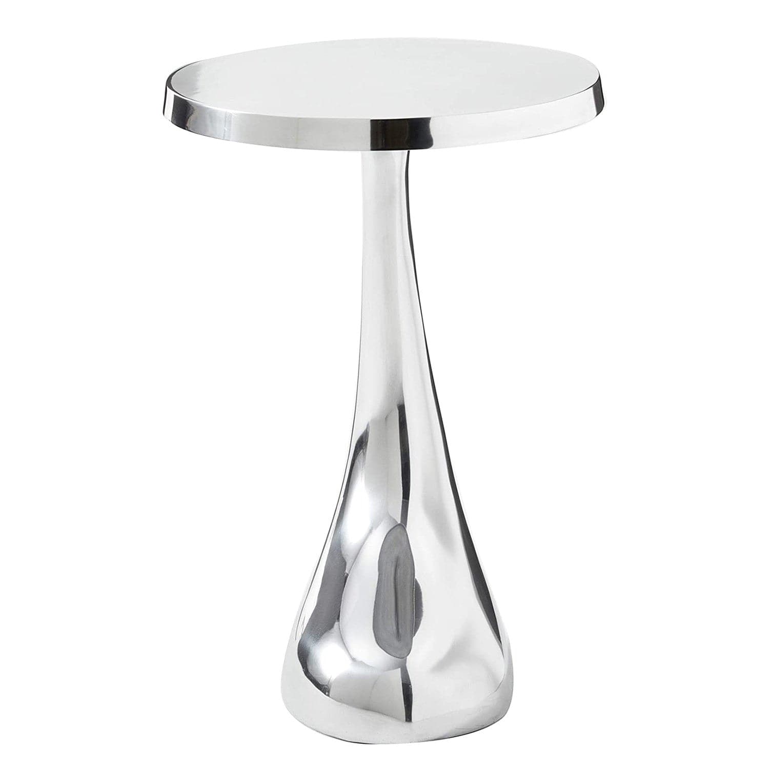 21" Silver Aluminum Round End Table - Homeroots - Flyclothing LLC