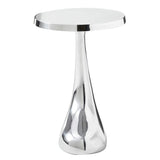 21" Silver Aluminum Round End Table - Homeroots