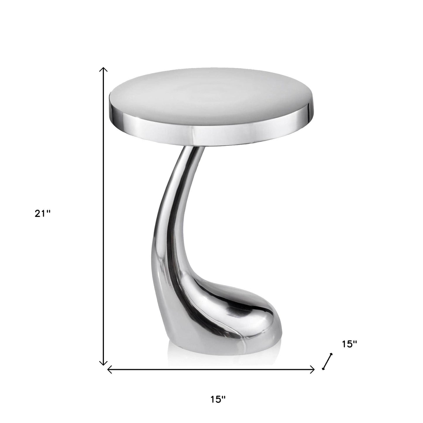 21" Silver Aluminum Round End Table - Homeroots - Flyclothing LLC