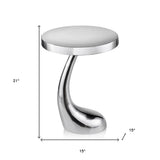 21" Silver Aluminum Round End Table - Homeroots - Flyclothing LLC
