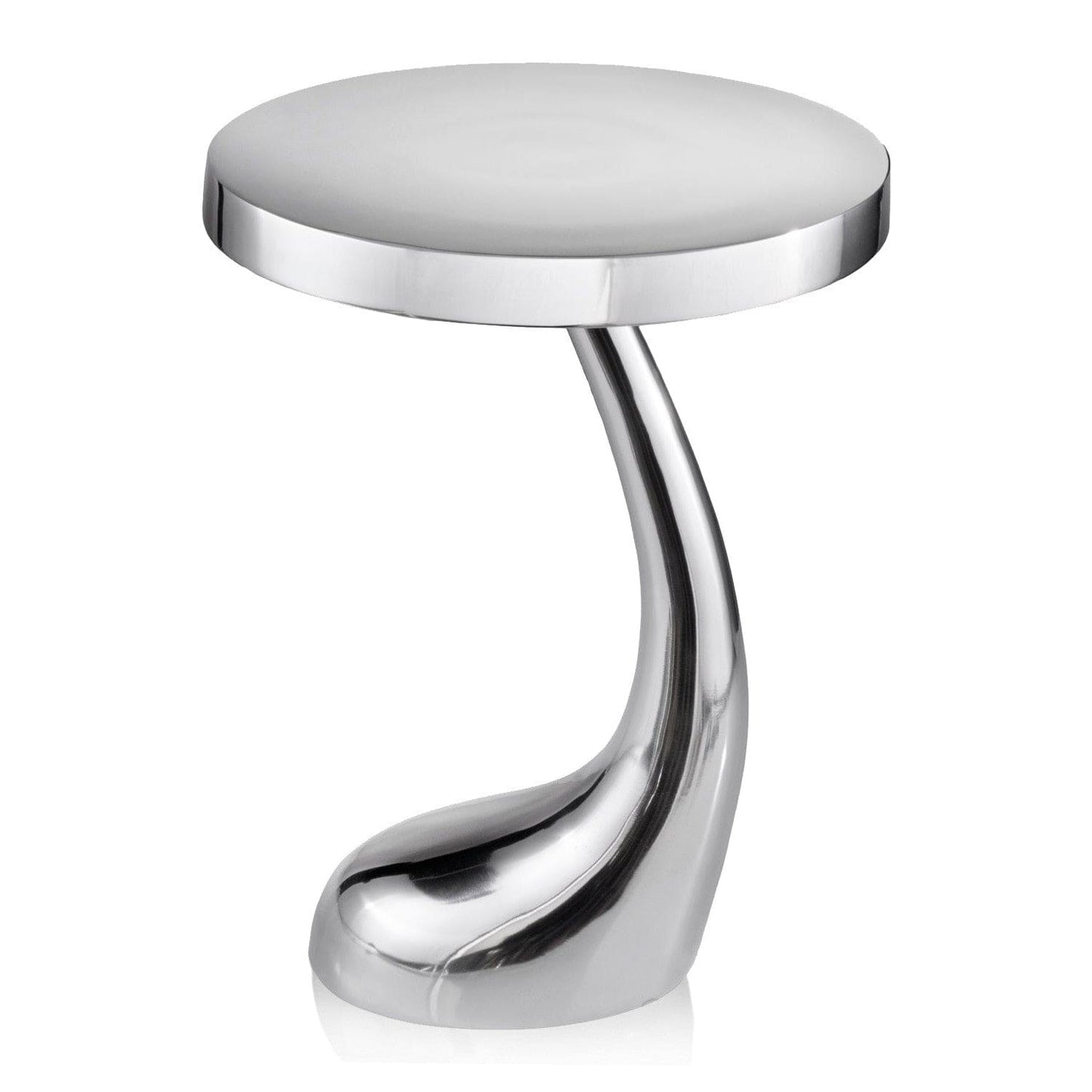 21" Silver Aluminum Round End Table - Homeroots - Flyclothing LLC