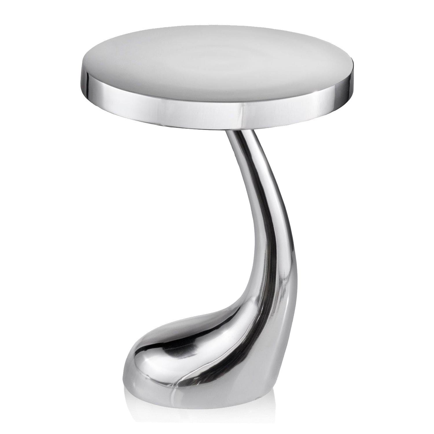 21" Silver Aluminum Round End Table - Homeroots - Flyclothing LLC