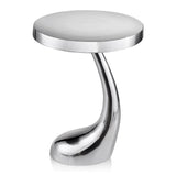 21" Silver Aluminum Round End Table - Homeroots