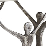 18" Silver And Antiqued White Aluminum Square End Table - Homeroots - Flyclothing LLC