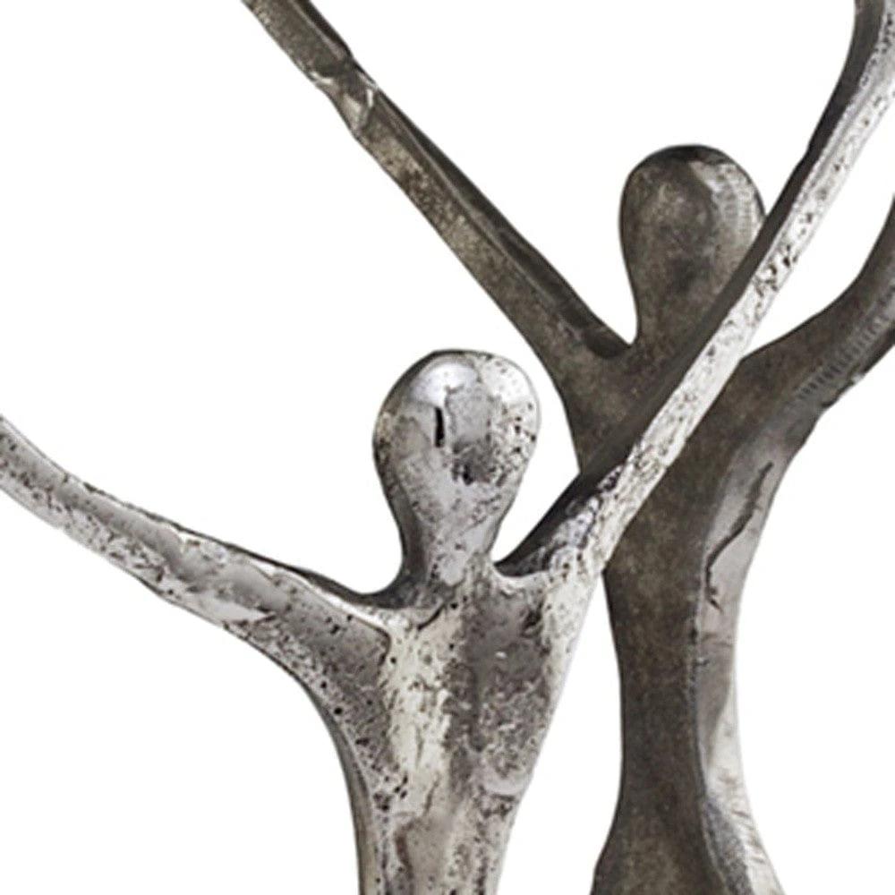 18" Silver And Antiqued White Aluminum Square End Table - Homeroots - Flyclothing LLC