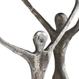 18" Silver And Antiqued White Aluminum Square End Table - Homeroots - Flyclothing LLC