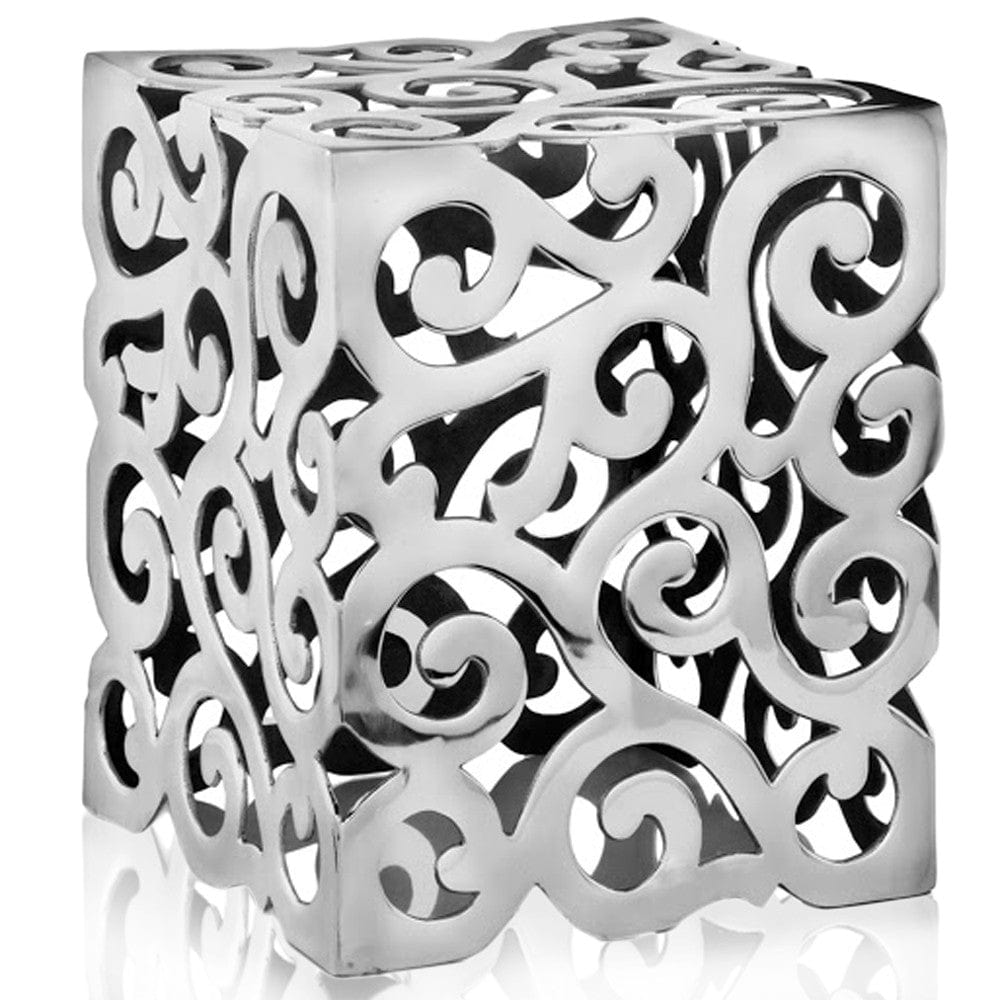 17" Silver Aluminum Square End Table - Homeroots - Flyclothing LLC