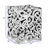 17" Silver Aluminum Square End Table - Homeroots - Flyclothing LLC
