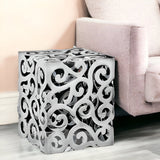 17" Silver Aluminum Square End Table - Homeroots - Flyclothing LLC