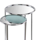 22" Silver Aluminum Round Mirrored End Table - Homeroots