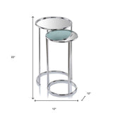 22" Silver Aluminum Round Mirrored End Table - Homeroots - Flyclothing LLC
