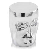 18" Silver Aluminum Faces Round End Table - Homeroots