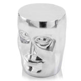 18" Silver Aluminum Faces Round End Table - Homeroots