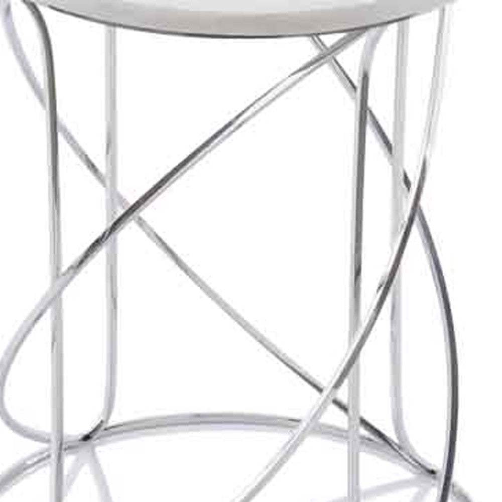 21" White Marble Round End Tables - Homeroots - Flyclothing LLC