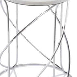 21" White Marble Round End Tables - Homeroots