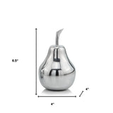 7" Silver Buffed Aluminum Decorative Pear Tabletop Sculpture - Homeroots - Flyclothing LLC