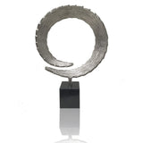 17" Black and Silver Marble and Aluminum Tabletop Sculpture - Homeroots - Flyclothing LLC