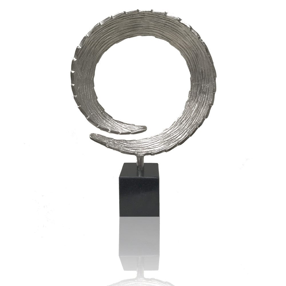 17" Black and Silver Marble and Aluminum Tabletop Sculpture - Homeroots - Flyclothing LLC