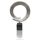 17" Black and Silver Marble and Aluminum Tabletop Sculpture - Homeroots