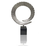 17" Black and Silver Marble and Aluminum Tabletop Sculpture - Homeroots
