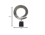 17" Black and Silver Marble and Aluminum Tabletop Sculpture - Homeroots - Flyclothing LLC