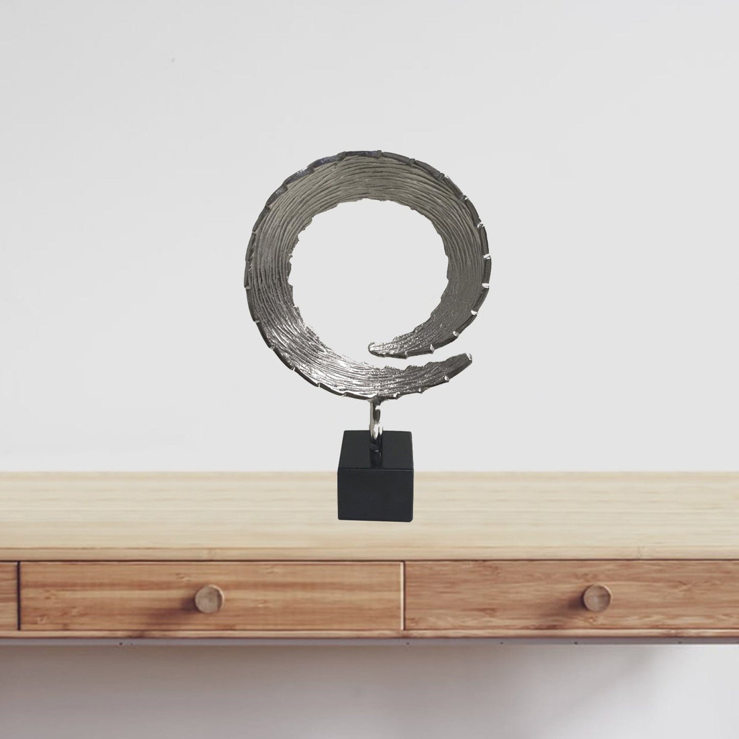 16" Black and Silver Marble and Aluminum Tabletop Sculpture - Homeroots - Flyclothing LLC