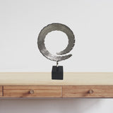 16" Black and Silver Marble and Aluminum Tabletop Sculpture - Homeroots - Flyclothing LLC