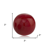 3" Red Aluminum Decorative Orb Tabletop Sculpture - Homeroots - Flyclothing LLC