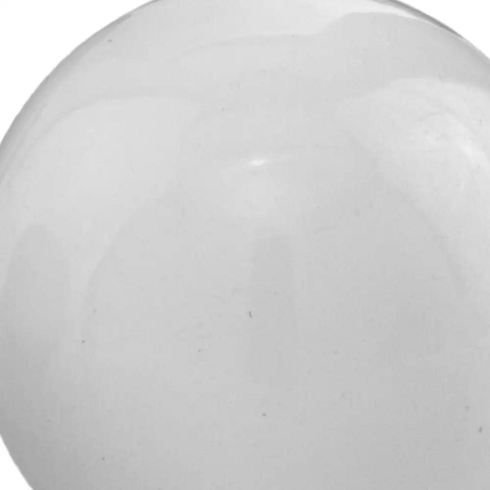 3" White Aluminum Decorative Orb Tabletop Sculpture - Homeroots