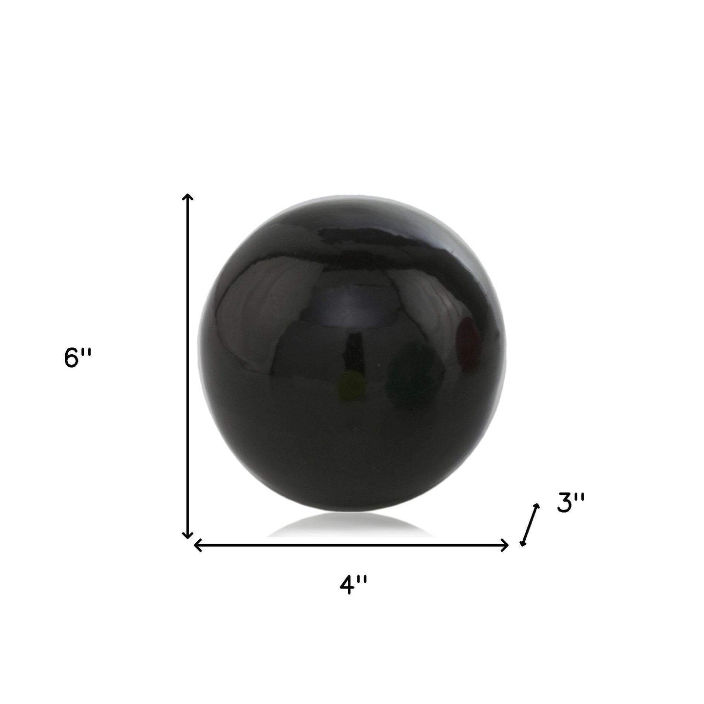 3" Black Enameled Aluminum Decorative Sphere - Homeroots - Flyclothing LLC