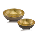 17" Gold and Bronze Aluminum Round Centerpiece Bowl - Homeroots